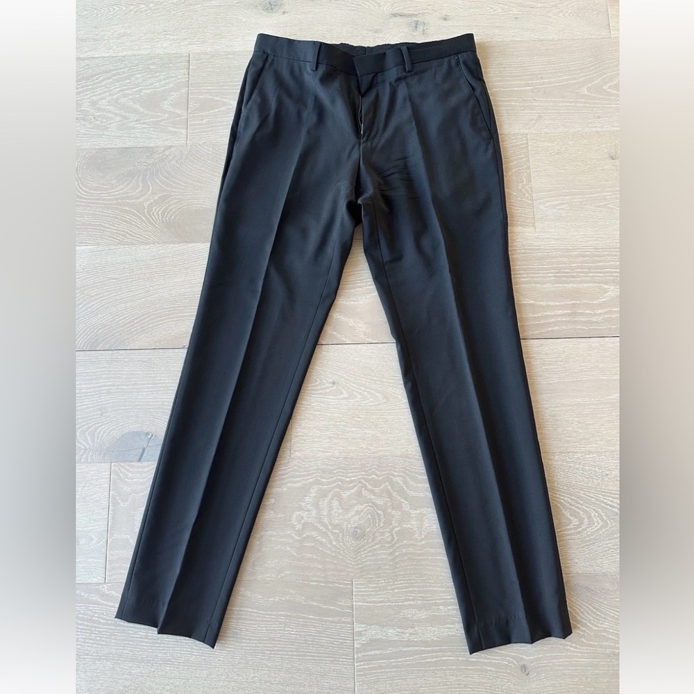 Hugo Boss Men's Dress Pants 32 Regular Black Tailored Trouser Dress Pants